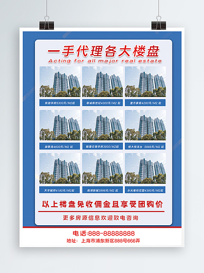 樓盤代理專用商務(wù)名片，彰顯地產(chǎn)業(yè)務(wù)的專業(yè)性和權(quán)威性